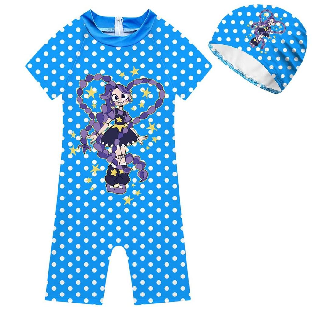20905 Kids Girls Lily Lovebraids Print One-piece Swimming Suits 100cm синий