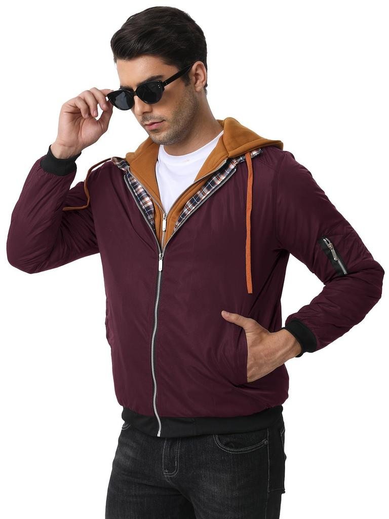 Men's Thick Solid Color Hooded Jacket for Spring, Autumn, and Winter - Air Force Style Casual Wear