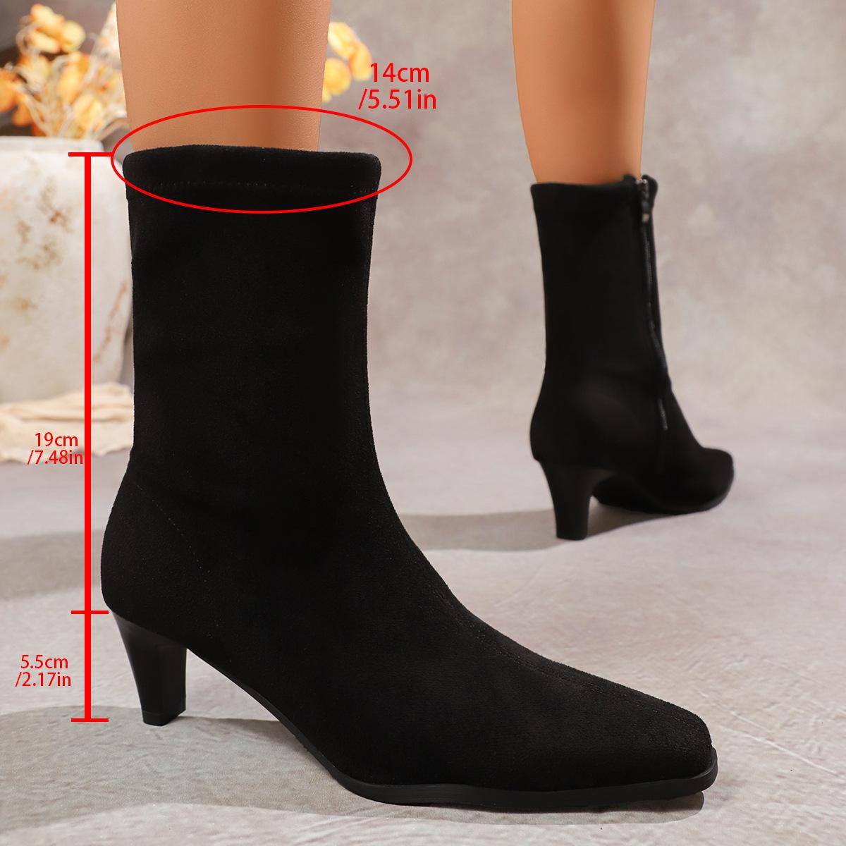

Casual versatile single boots 2025 new large size autumn square head solid color thick heel side zipper women s Martin boots 35 чорний