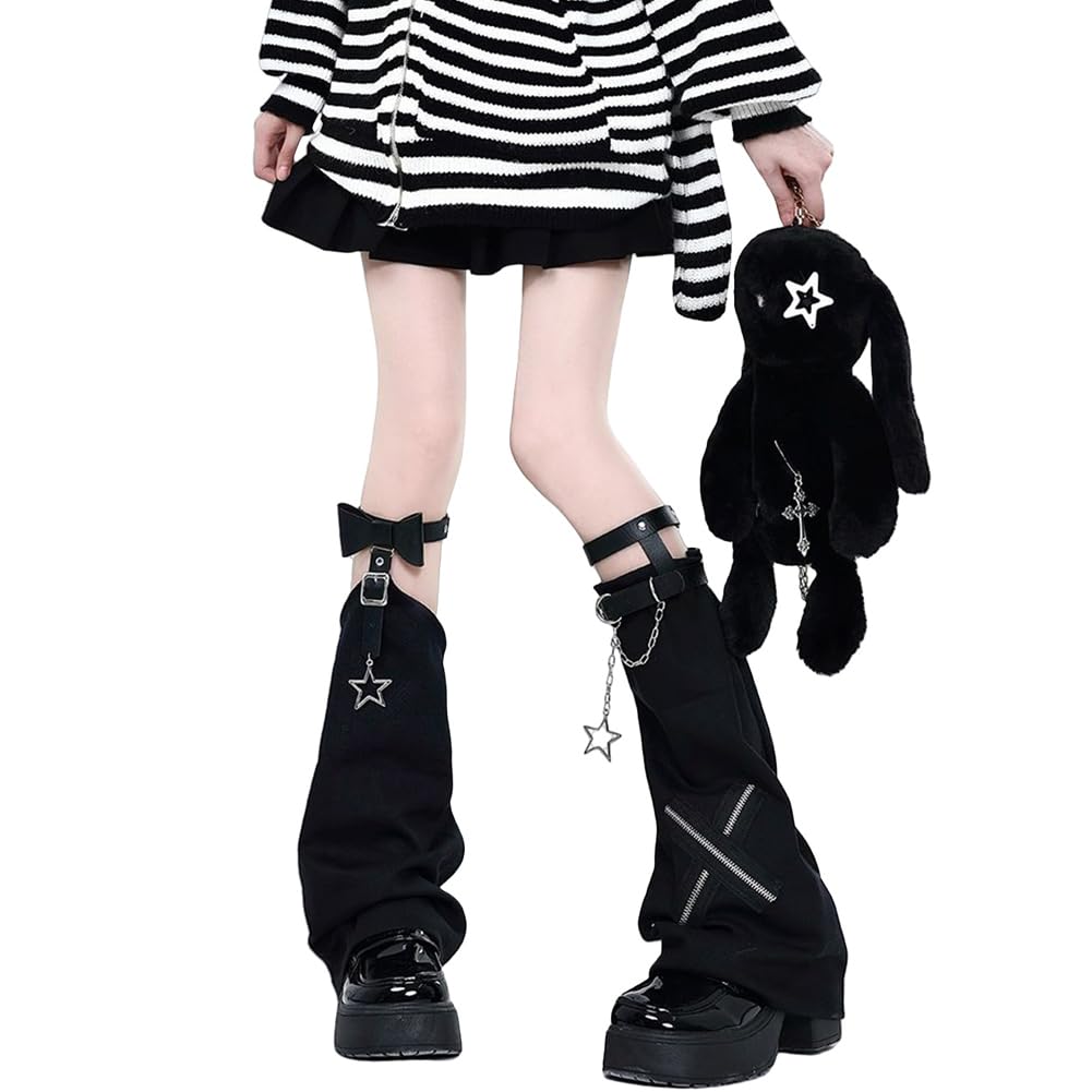 

Landmine Style Leg Warmers for Leg Sickly Subculture Star Chain with Loose Gothic School Harajuku Y2K Free [SDSXZWG] Women, Covers, Cute, Style, чёрный