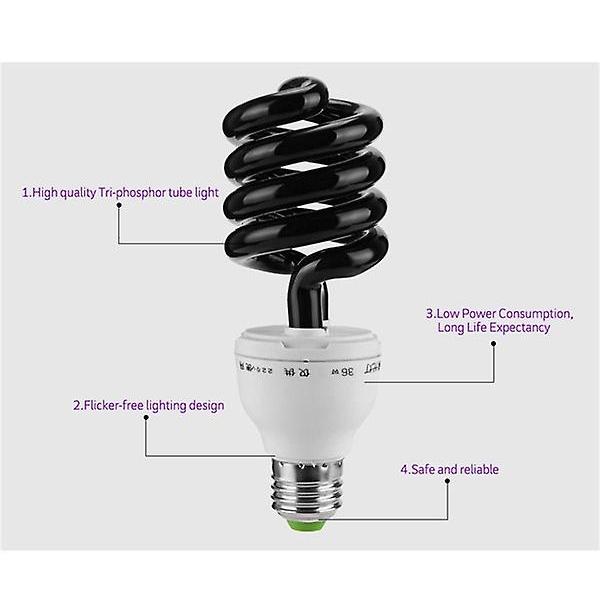 Led Light 220V 36W 40W E27 Ultraviolet UV Spiral Energy Saving BlackLight Lamp