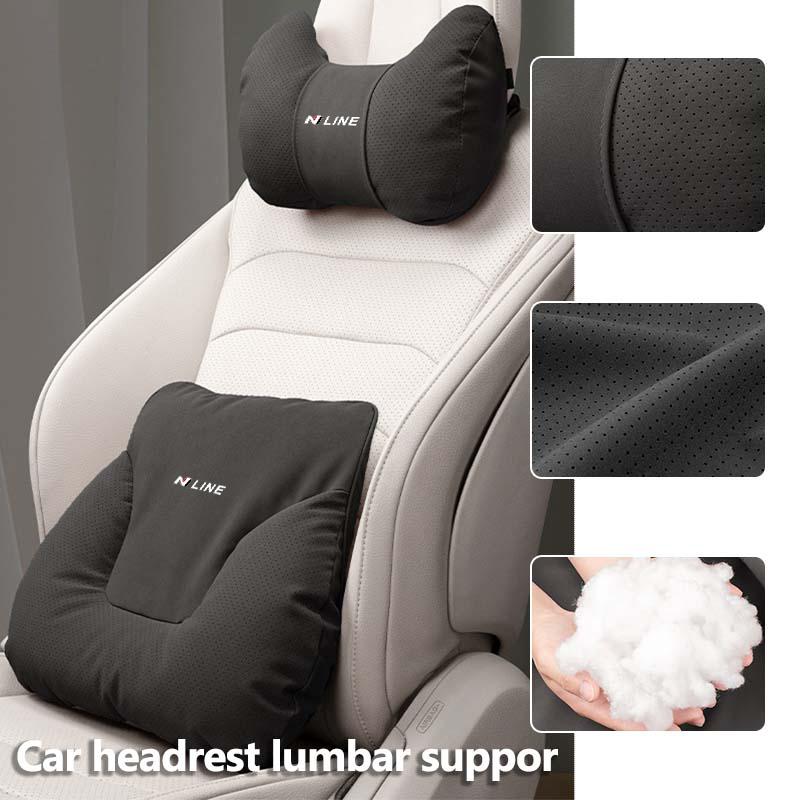 Car Neck Pillow Headrest Protector Lumbar Support Backrest Cushion For Hyundai N LINE i30 i20 Sonata Accent Tucson Elantra Azera