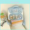 Cinnamoroll Backpack For Girls With Pvc Material And Blue Plaid Design For Daily Use