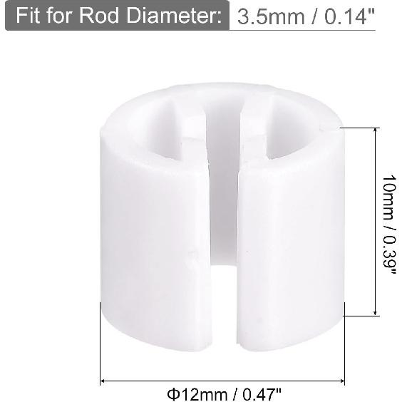 MECCANIXITY Clothes Hanger Marker Blank Fit 3.5mm Rod for Garment Color Coding White Count 100
