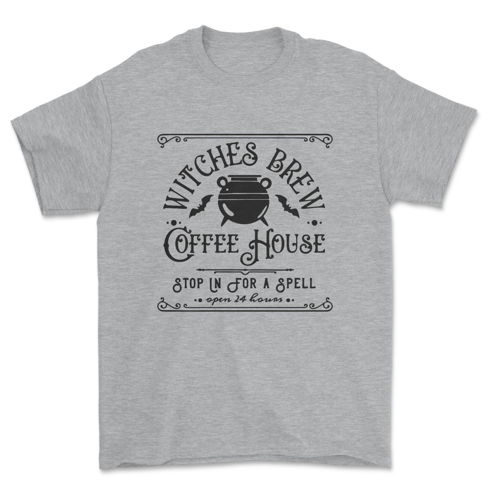 Witches Brew Pot unisex T-shirt Coffee House Halloween Top S разноцветный