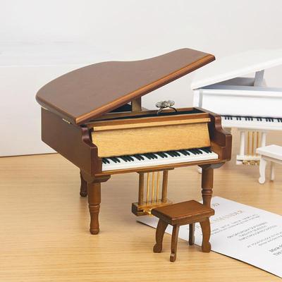 Gold-Pedal Wooden Piano Music Box - Christmas Gift