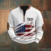 Men's Fashion Trend Zipper Jacket - Digital Print Imitation Wool Fabric
