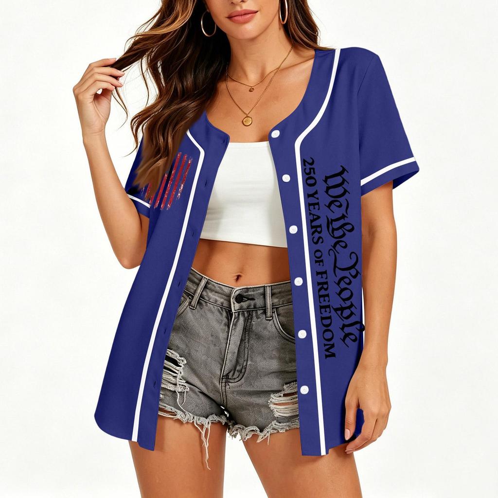 Children's Casual Cartoon Print Short-sleeved Baseball Jerseys Children's Sportswear Top
