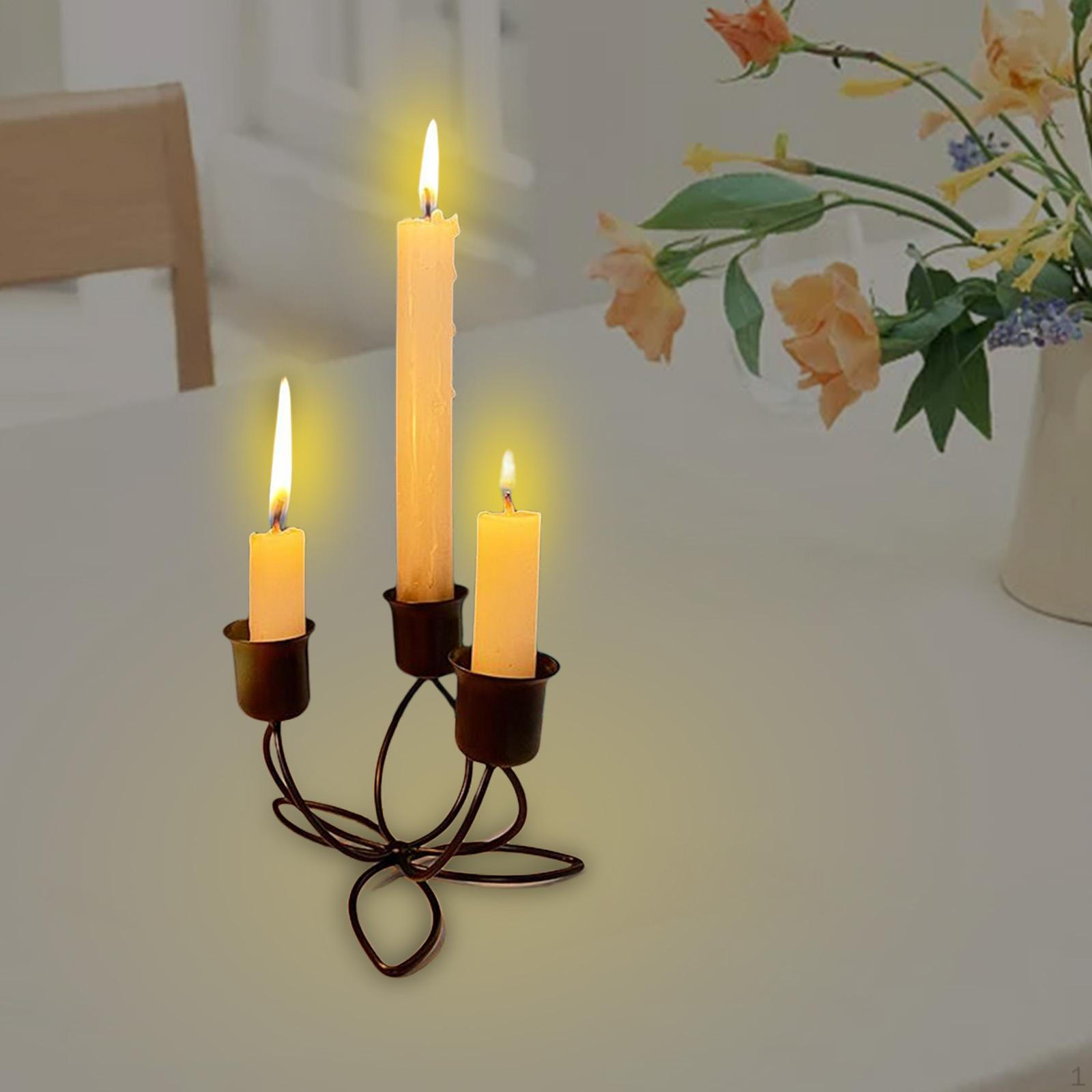 Подсвечник-держатель для украшений для свадебных чаепитий обедов 3 heads black