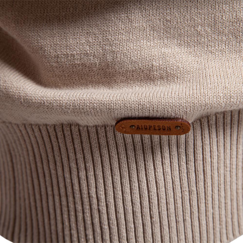 AIOPESON Mens Crewneck Pullover Sweater Knitted Cotton Stripped Quality Autumn Winter Warm Sweaters for Men