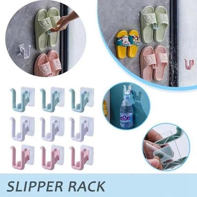 1/3 Stück Badezimmer-Slipper-Regal, selbstklebend, ohne Stanzen, zur Wandmontage, einteiliges Schuhregal, platzsparendes Regal zum Aufhängen im Badezimmer