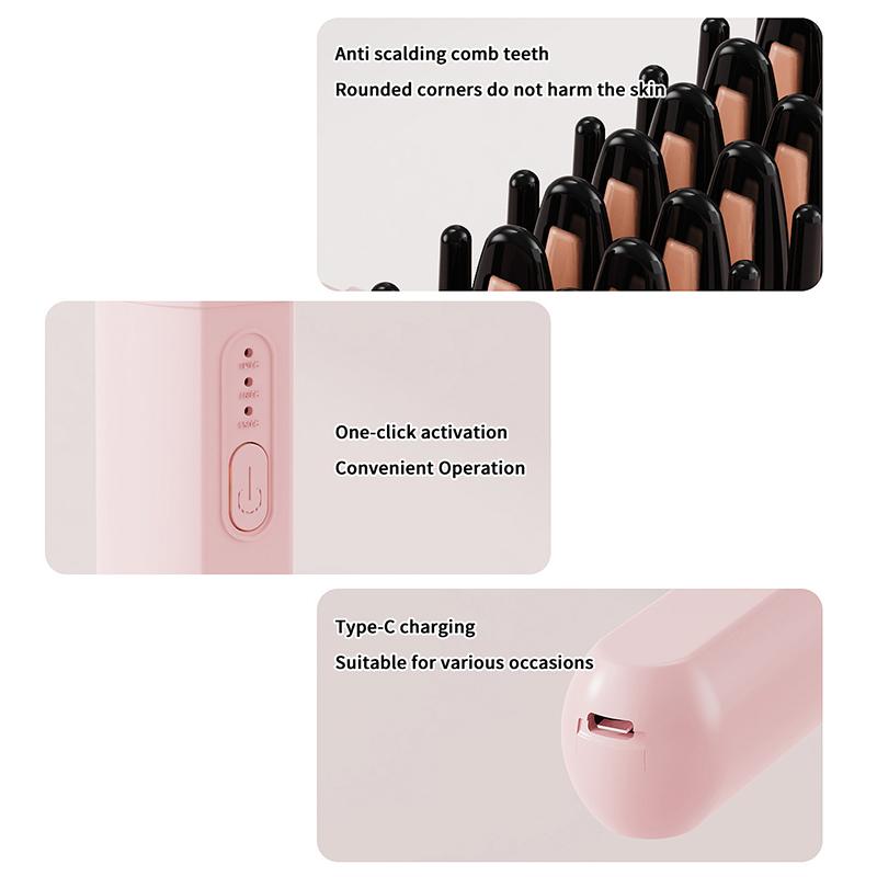 Mini Portable Hair Straightening Comb 2 in 1 Straight Curling Anti Frizz Easy to Carry Travel Friendly Hair Styling Accessory