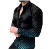 2025 European & American Men's Casual Plus Size Printed Long-Sleeve Shirt