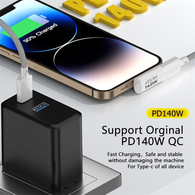 

140W Charging 40Gbps Middle Elbow USB 3.1 Type-C Male to Female Adapter As Shown A