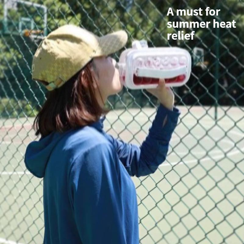 Hot Selling Convenient 2-in-1 Silicone Ice Making Water Bottle with 17 Cooling Ice Tray, Ice Cream Whiskey, Folding Ice Maker