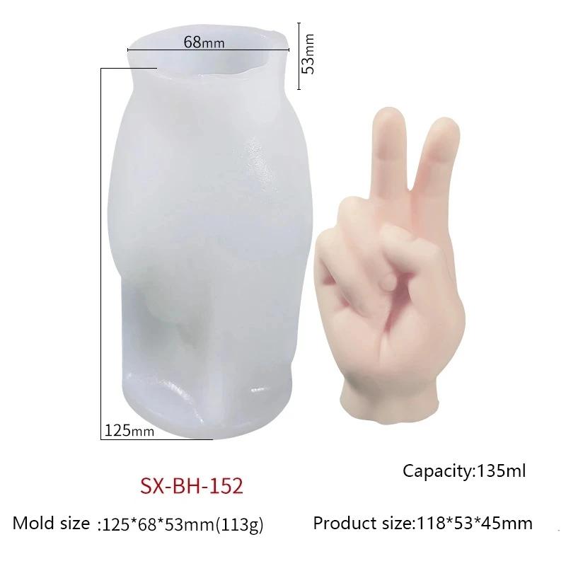 Silicone Candle Mold Creative Gesture Aromatherapy Candle Making Supplies Wax Mould Plaster Chocolate Soap Molds Home Decoration