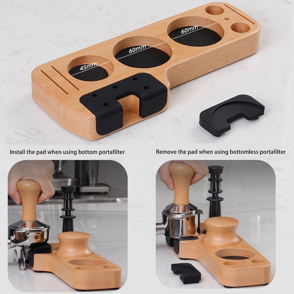 51mm 53mm 58mm Compatible Wood Tamping Station Tamper Holder Base  Espresso Machine Area
