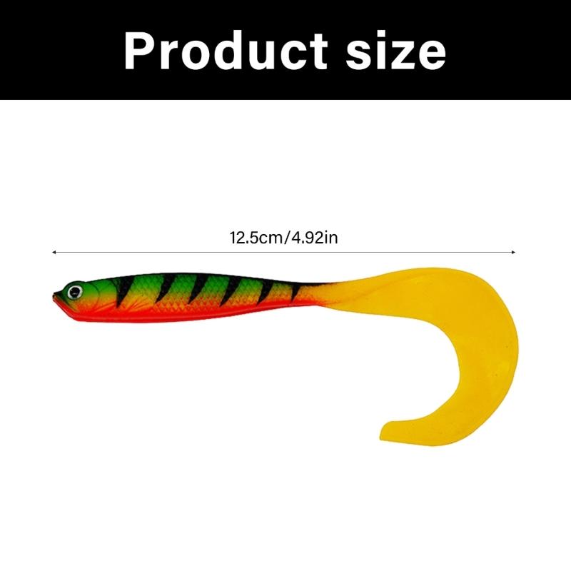 4PCS Flexible PVC Artificial Baits Long Curly Design Fish Attraction for Lake River Fishing Enthusiasts