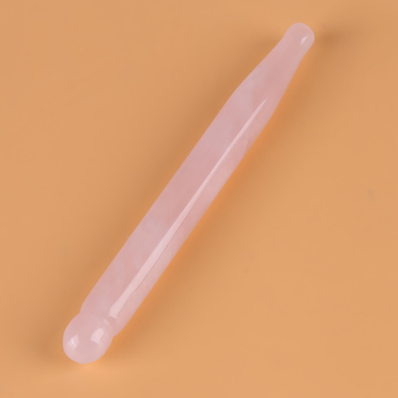 

1 шт. Натуральный розовый кварцевый кристалл для массажа лица, гладкая каменная палочка