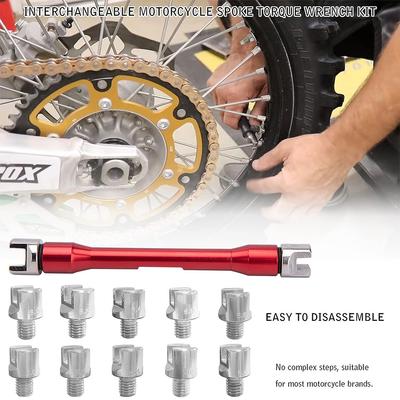 1 Set Motorcycle Wheel Tire Spoke Wrench Tools Handle Repair Tools 8 Size 5.4mm-6.8mm for Motorbike