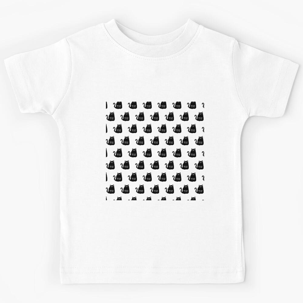 Meow time black cat pattern Kids T-Shirt 140