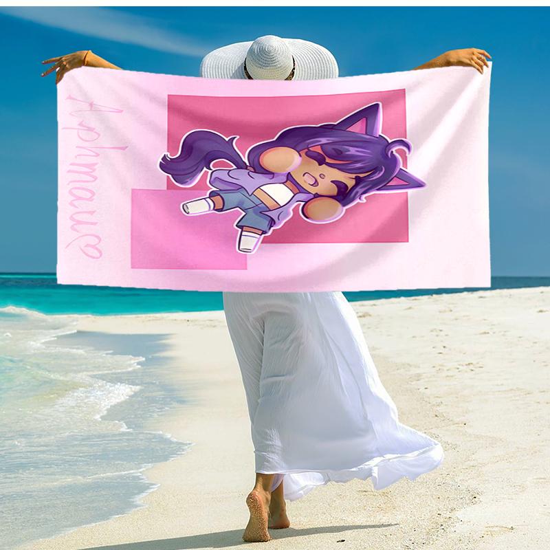 1pc Anime A-AphmauS (3) Beach Towel, Comfortable and Thick, and Swimming/Bath/Picnic/Camping Towel, Suitable for Seaside Beaches