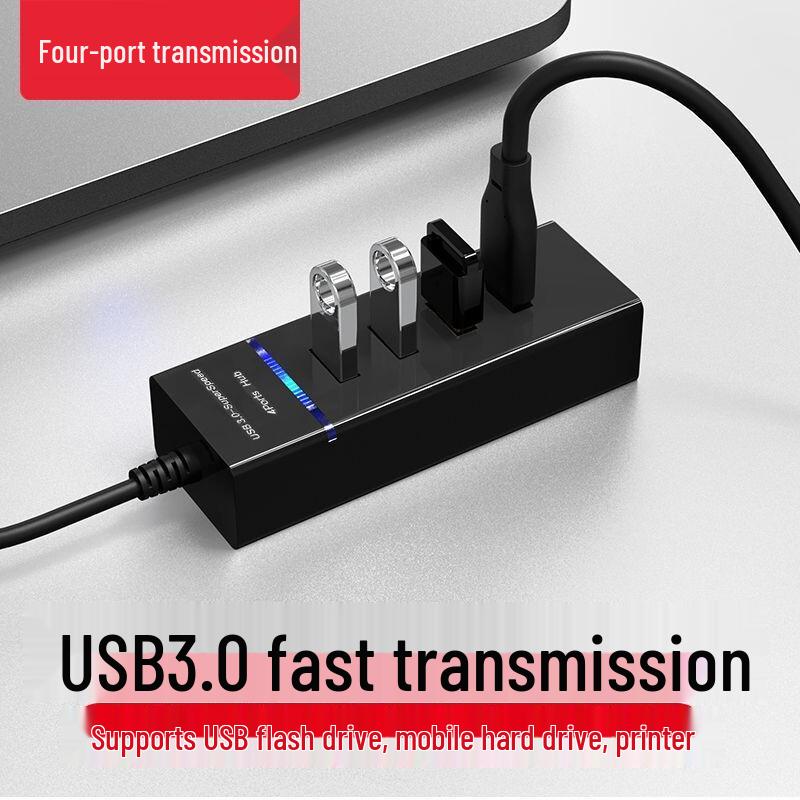 4-Port USB 3.0 and 2.0 Splitter Cable: Portable Multi-Interface Data Hub