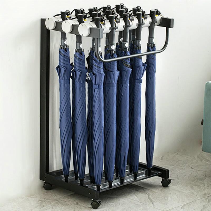 Commercial Locking Umbrella Stand with 15 Umbrellas
