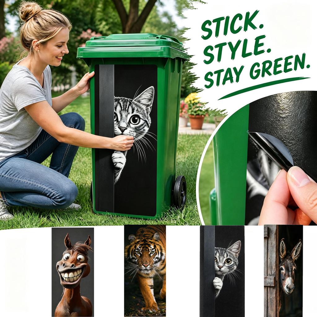 Outdoor Can Sticker, Adhesive Decal for Garbage