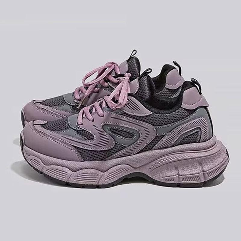 Hong Kong Style Lightweight Running Shoes Casual Sports Shoes Women's Spring New Women's Shoes Versatile Platform Dad Shoes