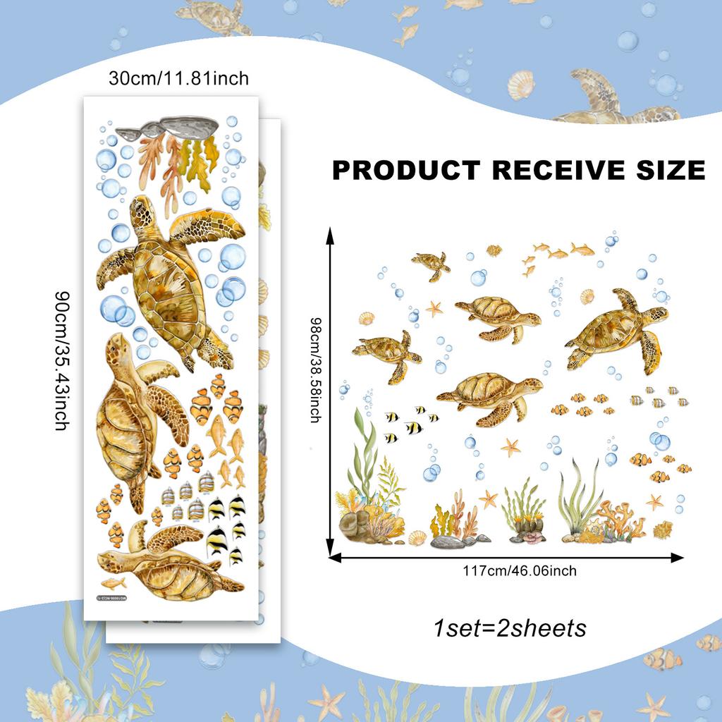 Mg19056 Submarine Turtle Bubble Fish Seaweed Wall Sticker Bedroom Living Room Home Background Decorative Wall Sticker