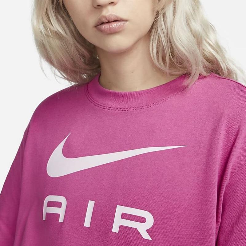 Nike American Retro Logo Letter Print Round Neck Loose Short Sleeve T-Shirt Women T-Shirt Rose-Red DX7919-675