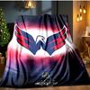 Capitals Ice Hockey Blanket Flannel Throw for Sofa, Indoor, Camping, Living Room, Office, Chair, And Bed Soft Birthday Gift