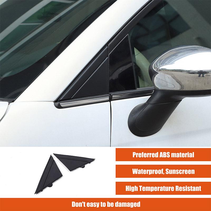 For Fiat 500 10-23 car rearview mirror side triangle panel ABS black car exterior modification 2-piece set (replacement model)