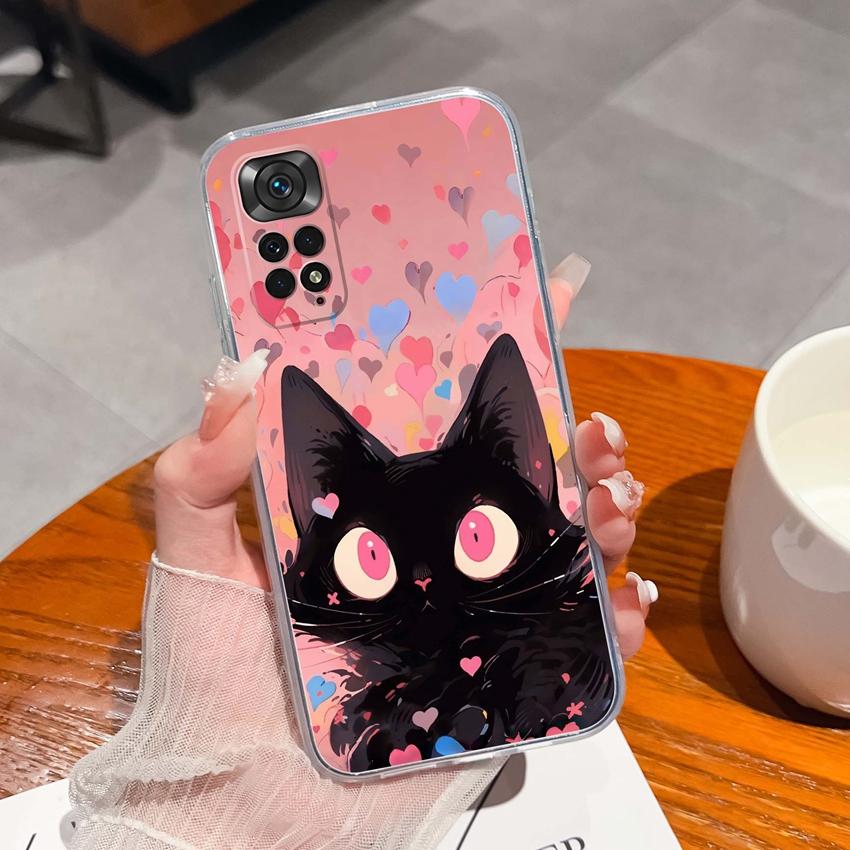 Para Redmi Note 11 11S 11T 12 12S Pro Plus Turbo Capa de Telefone Padrão de Laço Rosa Bonito Silicone Transparente de Alta Qualidade Capa Antiderrapante Para Carcaça Redmi