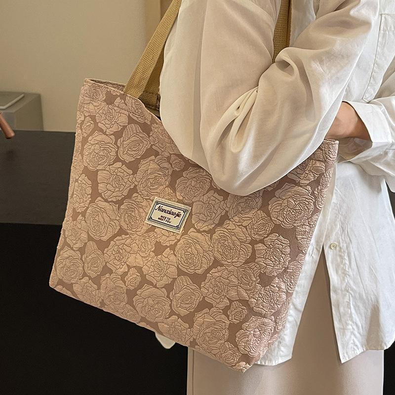 Korean Ins Niche Canvas Bag New Fashion Commuter Tote Bag Female College Students' Class Shoulder Bag