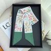 New Pastoral Small Fresh Flower Pattern Long Diagonal Silk Scarf, French Headband Sweet Versatile Neck Streamer