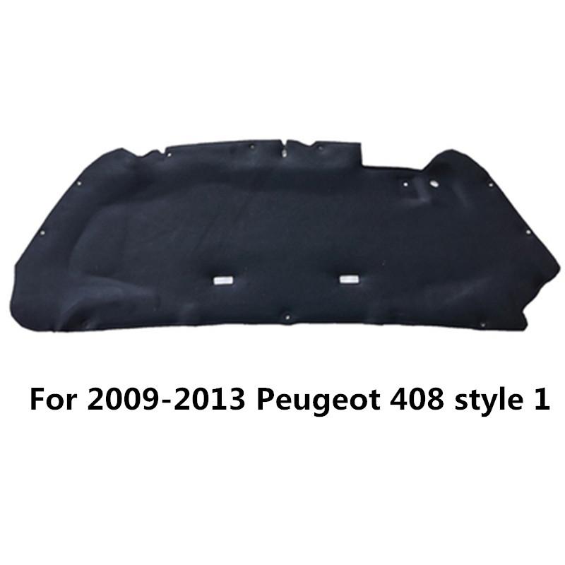 1Lot Fold Package Shipping For 2009-2018 Peugeot 408 Car Hood Engine Heat Sound Insulation Pad Cotton Soundproof Cover Mat