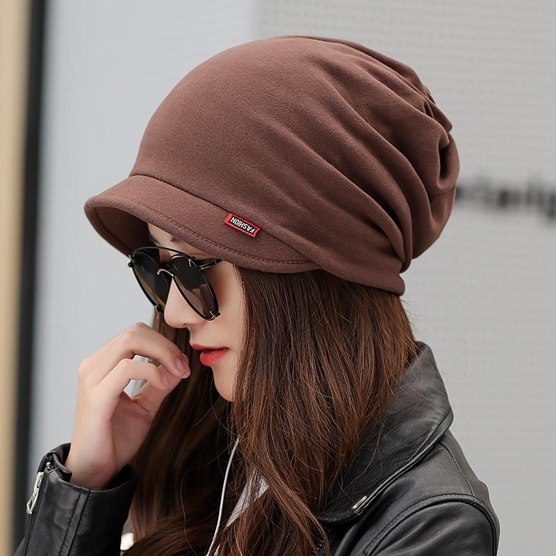 Pullover hat women's fashion casual bag head hat scarf dual-purpose versatile hat ponytail