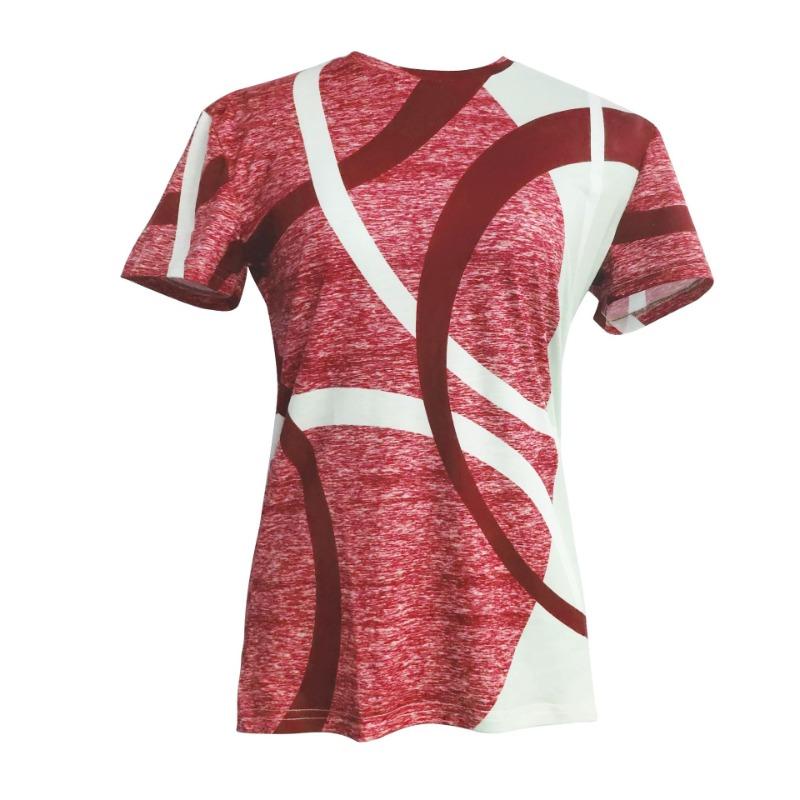 Fashion Women T Shirt Irregular Stripe Print O Neck Short Sleeve Basic Tops Streetwear Summer Oversized Clothing Female T-Shirts