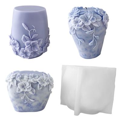 Stampo in silicone 3D a forma di fiore di rattan, tazza per candela, vaso per aromaterapia, stampo in gesso, modello in resina, decorazione per casa, matrimonio, stampo per fare candele