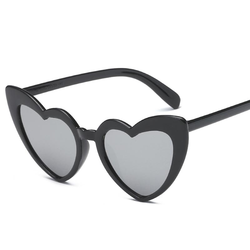 Heart Shaped Sunglasses Women Cat Eye Retro Love UV400 Black White Brand Eyewear Female Sun Glasses Men Shade