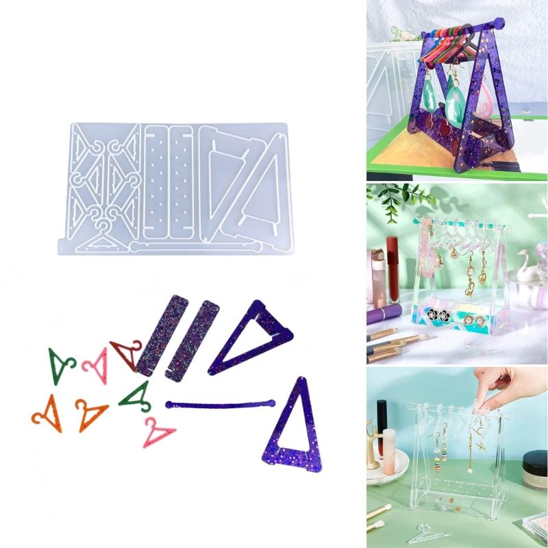 Adjustable Crystal Droplet Glue Earrings Hanger Mould Earring Storage Shelf Silicone Mold Epoxy Resin Jewelry Molds