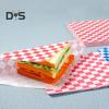 50 Stück Sandwichverpackungen, fettabweisendes Feinkostpapier für Lebensmittel, klassische karierte Korbeinlagen, Sandwichverpackungspapier für Burger, Grillabende, Partys
