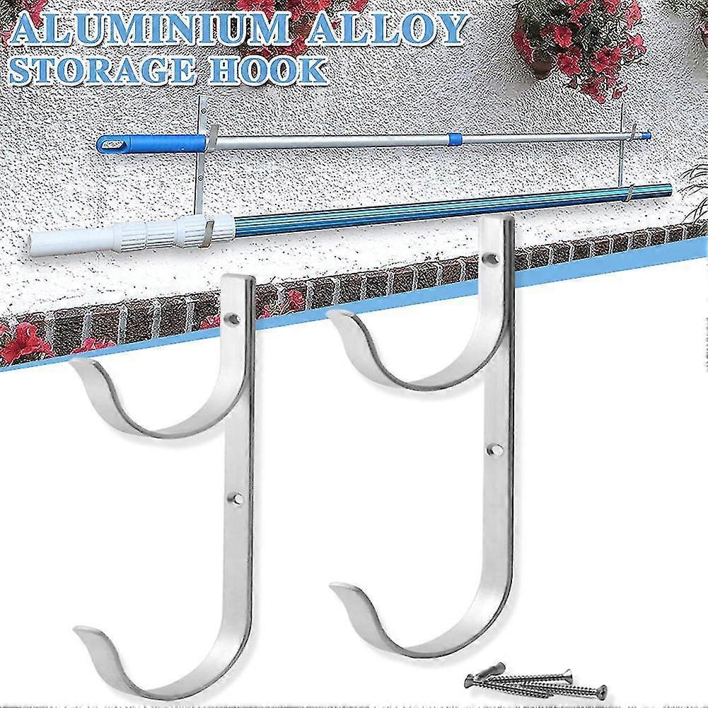 Aluminum Alloy Pool Pole Hanger Heavy Duty Extension Pole Hook With Screws - DD
