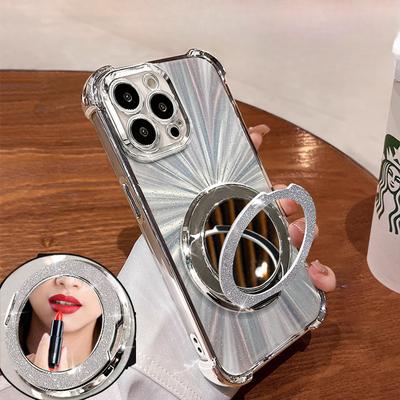 Staffa Fulcro Rotante a Specchio Adatta per Custodia per Telefono Cellulare Apple 16 13promax Galvanizzata Anti-caduta 15 Braccialetto 14 Semplice