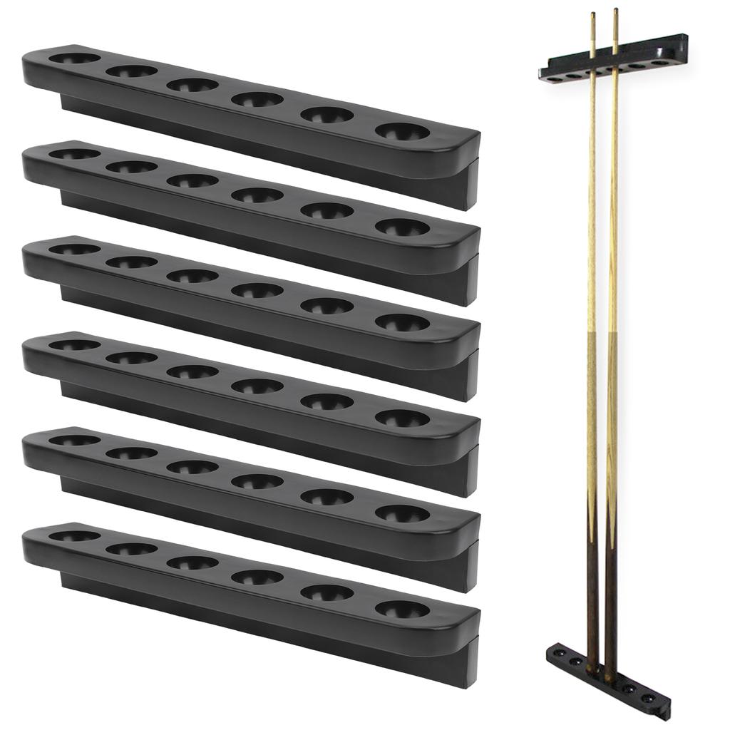 3 Set 6 Stück Billard Snooker Zubehör Kunststoff Wandmontiert Pool Queue Rack Halterung 6 Löcher