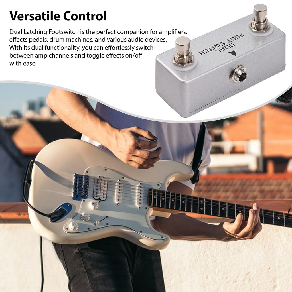 MOSKYAUDIO Dual Footswitch Amp Channel Footswitch Locking Function Aluminum Alloy 6.35mm Stereo
