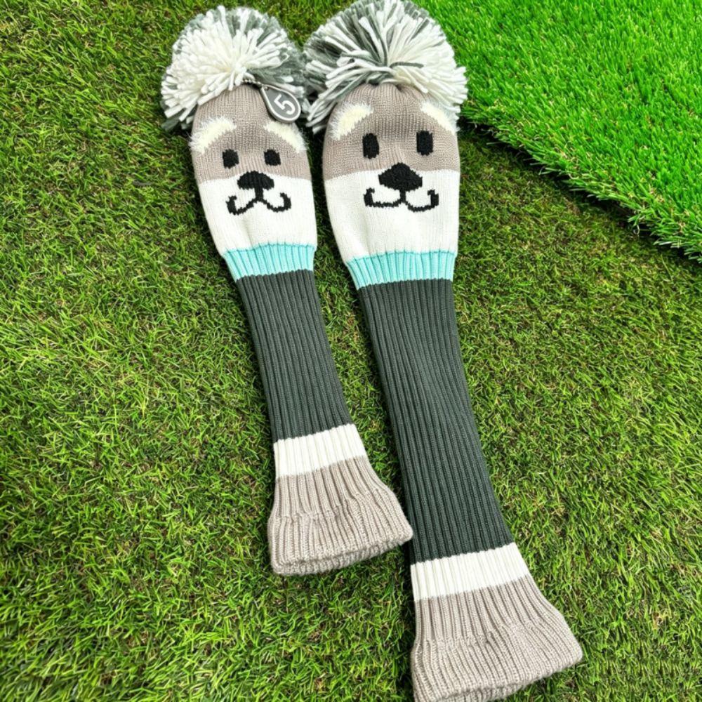 Soft and Durable Golf Club Headcover Schnauzer Designed Golf Knitted Sock Covers  for Driver