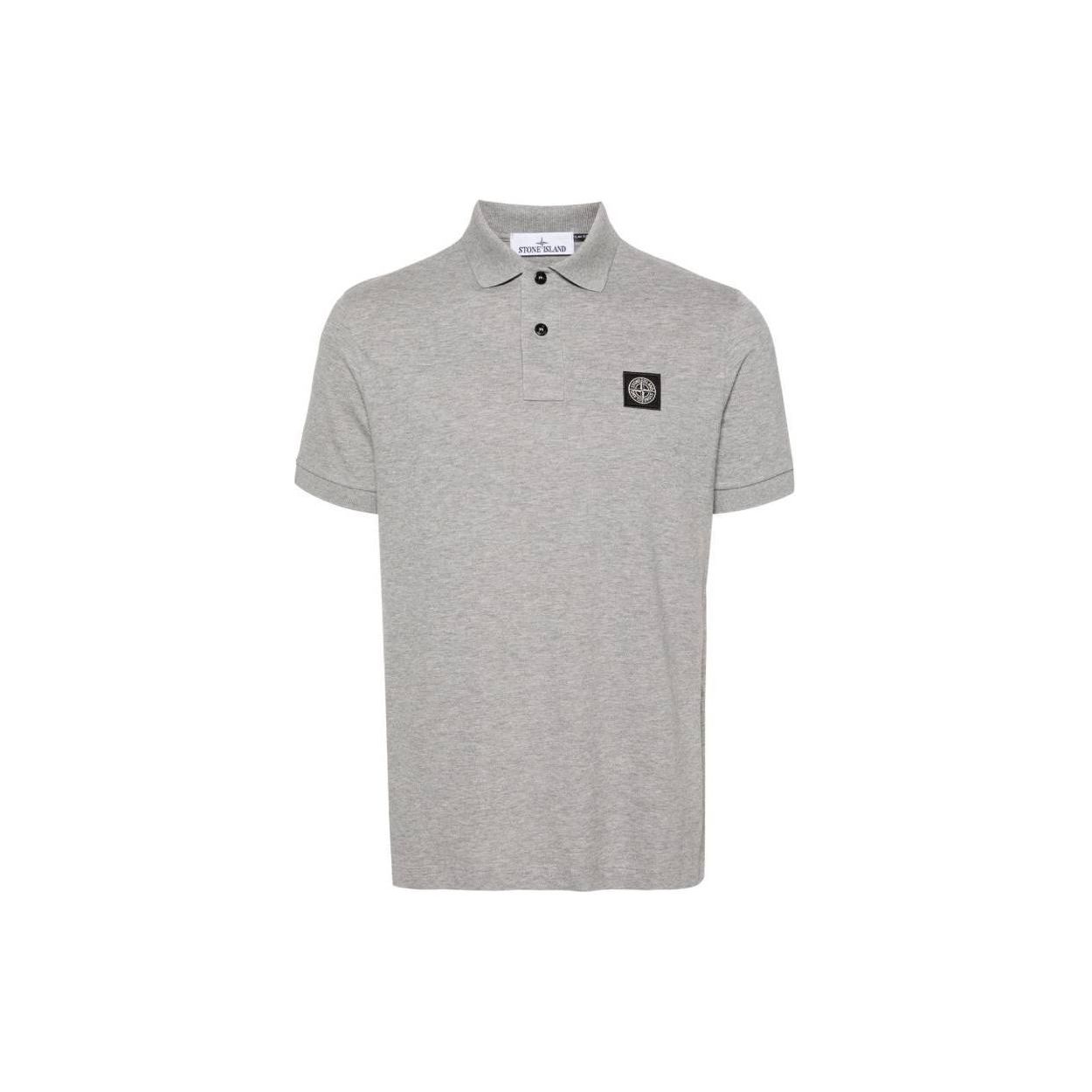 Stone Island Plain Polo Button Short Sleeve T-Shirt Men tops Gray 80152SC17-A0M64 S